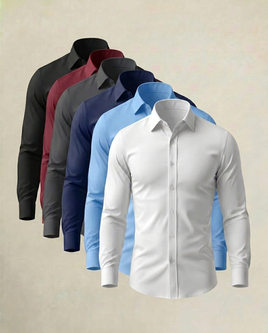 Pack Definitivo de 6 Camisas Stretch Multicolor