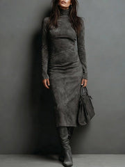 Mildred™ Elegant Suede Maxi Dress
