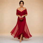 Madeline™ Draped Sleeve Evening Gown