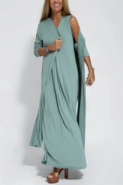 Ellie™ Elegant Long Dress with Cardigan